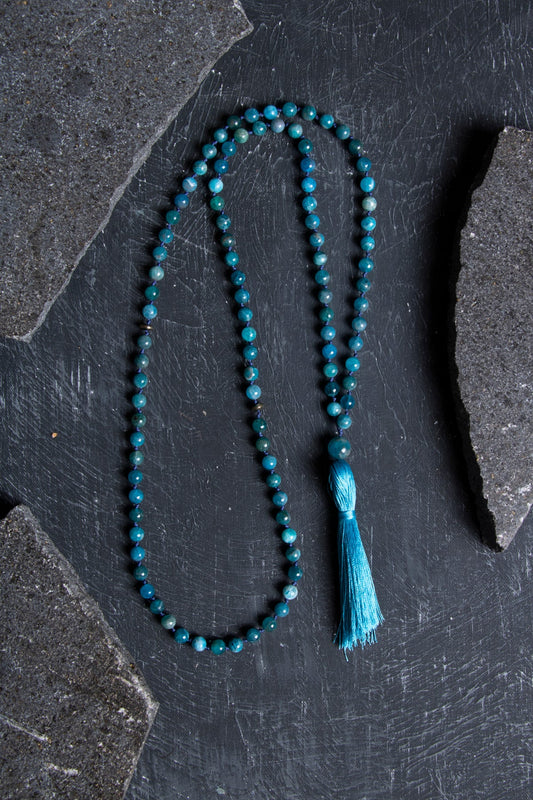 Apatite Natural Stone Pendant Prayer Beads, 99 beads - 6mm (SK:209)
