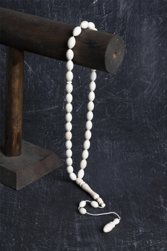 Ivory Barley Cut 33-Bead Natural Stone Prayer Beads
