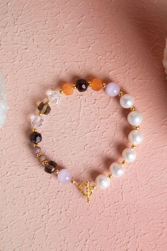 Capricorn Zodiac Sign Silver Clasp Natural Stone Bracelet (SK:268)