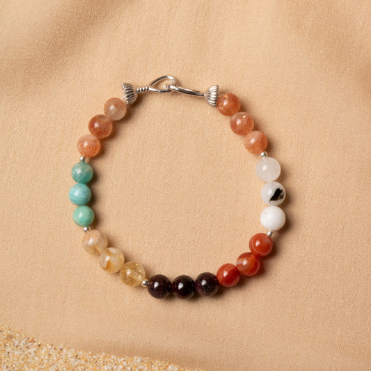 Gemora London Virgo Zodiac Bracelet – 6mm Natural Stones with 925 Sterling Silver Clasp