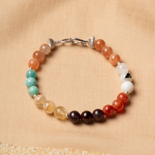 Gemora London Virgo Zodiac Bracelet – 6mm Natural Stones with 925 Sterling Silver Clasp