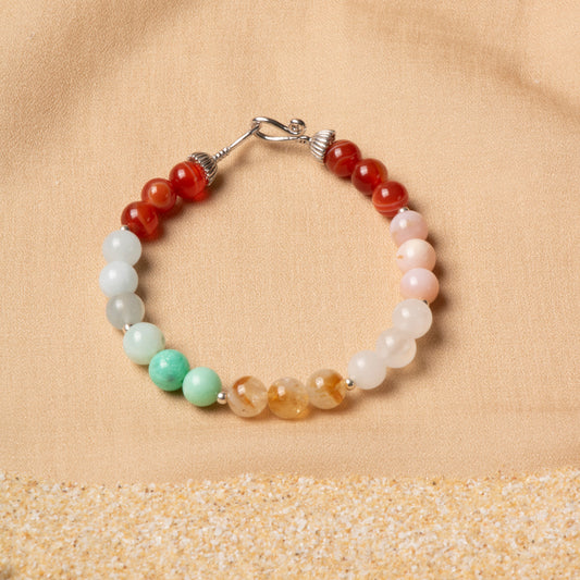 Gemora London Gemini Zodiac Bracelet – 6mm Natural Stones with 925 Sterling Silver Clasp