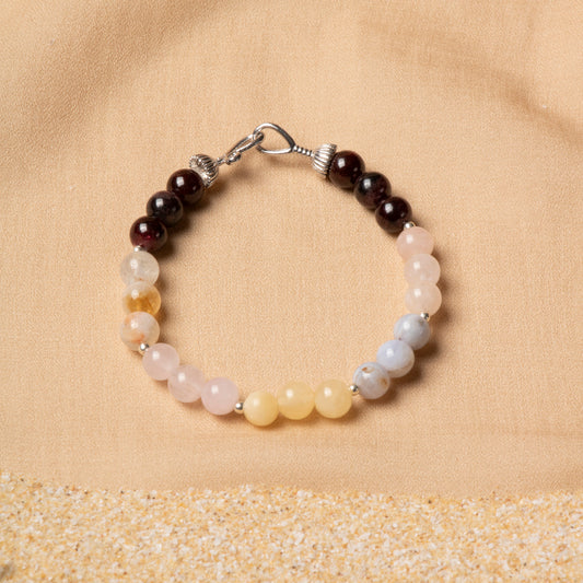 Gemora London Leo Zodiac Bracelet – 6mm Natural Stones with 925 Sterling Silver Clasp
