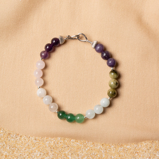 Gemora London Libra Zodiac Bracelet – 6mm Natural Stones with 925 Sterling Silver Clasp