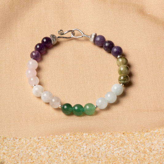 Gemora London Libra Zodiac Bracelet – 6mm Natural Stones with 925 Sterling Silver Clasp
