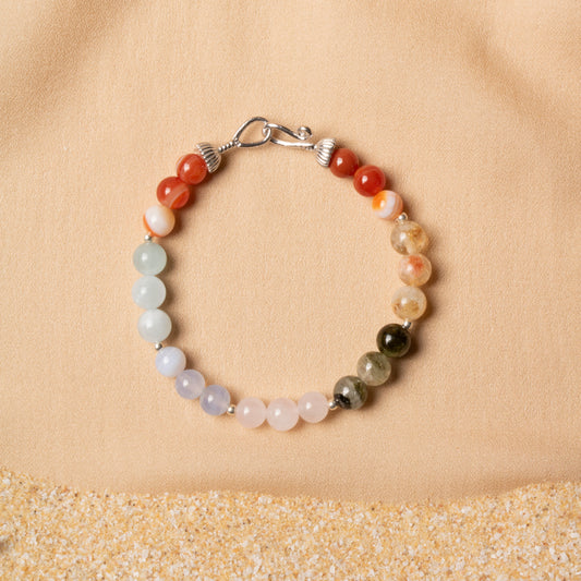 Gemora London Taurus Zodiac Bracelet – 6mm Natural Stones with 925 Sterling Silver Clasp