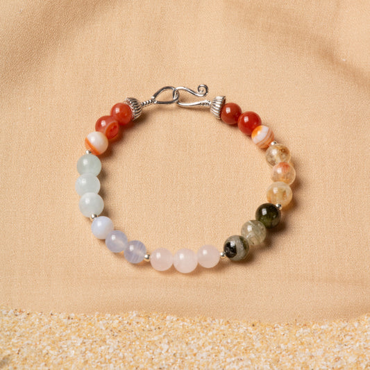 Gemora London Taurus Zodiac Bracelet – 6mm Natural Stones with 925 Sterling Silver Clasp