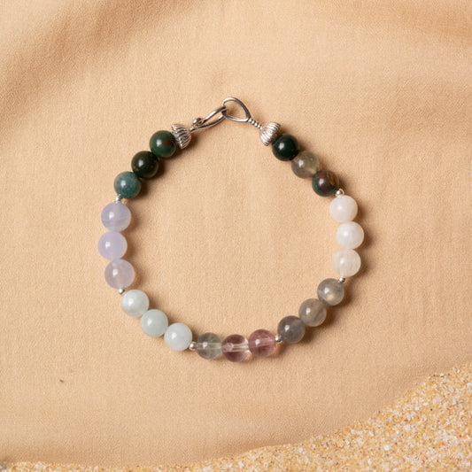 Gemora London Pisces Zodiac Bracelet – 6mm Natural Stones with 925 Sterling Silver Clasp