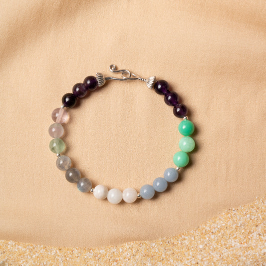 Gemora London Aquarius Zodiac Bracelet – 6mm Natural Stones with 925 Sterling Silver Clasp