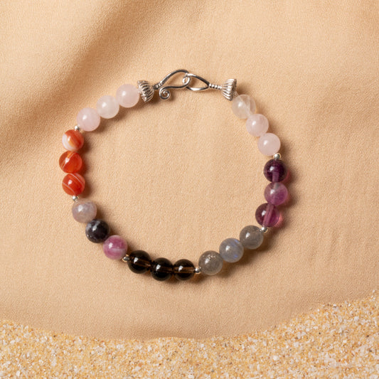 Gemora London Capricorn Zodiac Bracelet – 6mm Natural Stones with 925 Sterling Silver Clasp