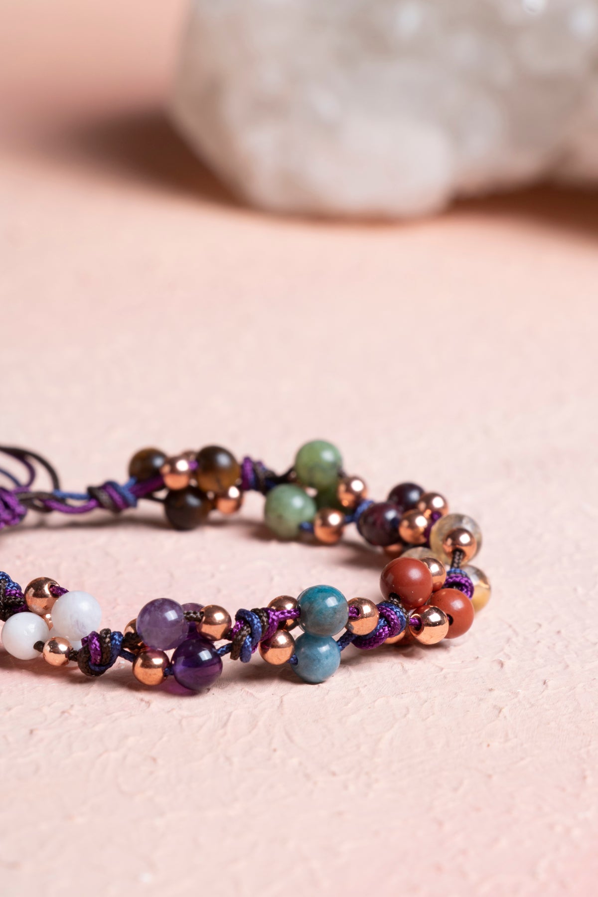 Sertifikalı Akrep Burcu Doğal Taş Makrome Bileklik